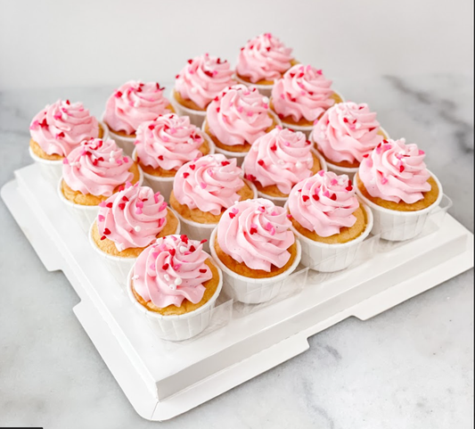 Pastel Pink Mini Cupcakes 16 pcs Set | (U.P $68.80)