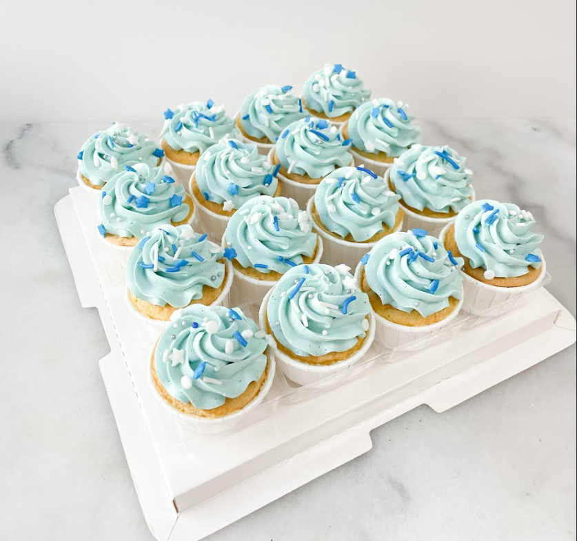 Pastel Blue Mini Cupcakes 16 pcs Set | (U.P $68.80)