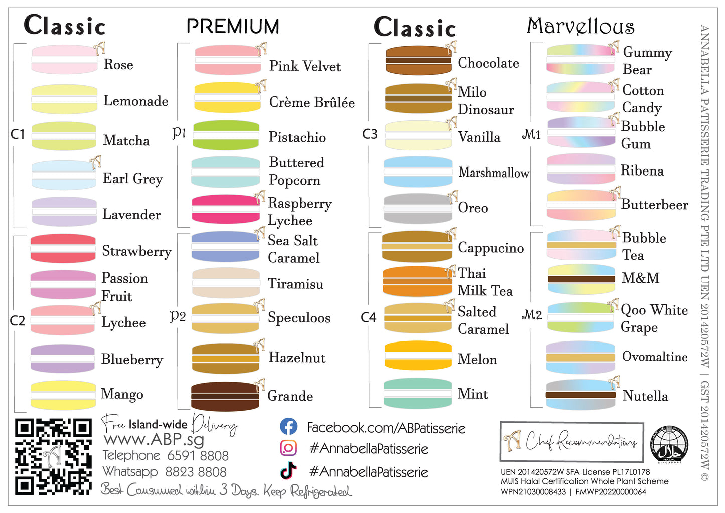 30 pcs Classic & Premium Macarons in Gift Box and Paper Bag  | U.P $138.00