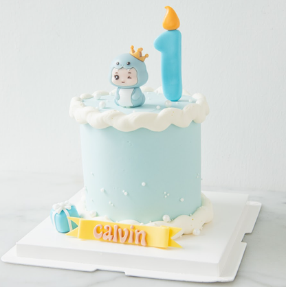 Customized Cake - Blue Baby Snake First Birthday Cake