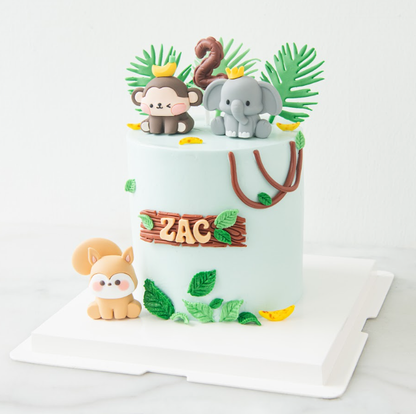 Customized Cake - Safari Jungle Animal Birthday Cake