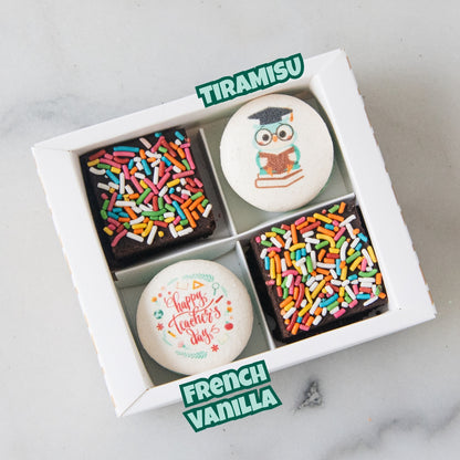 Happy Teacher's Day | Bundle x 10 set Educator's Special Macaron Brownie Set  | Price $98