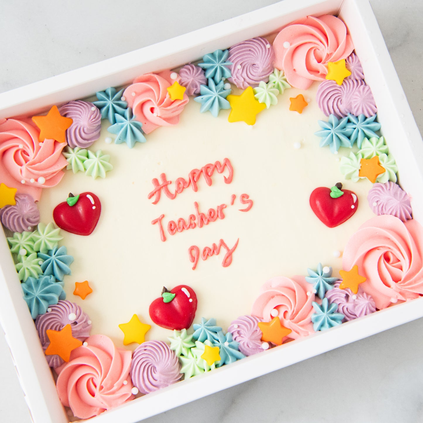 Happy Teacher's Day | Pastel Gratitude Floral Brownie | $55.80 nett only