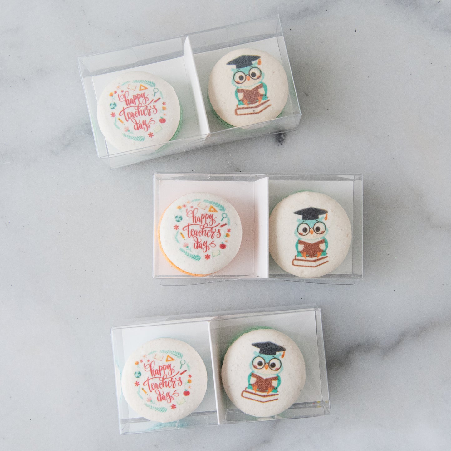 Happy Teacher's Day | 2in1 Owl Printing Macaron | $7.80 Nett