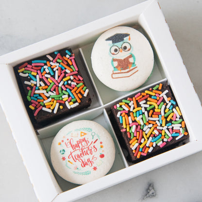 Happy Teacher's Day | Bundle x 10 set Educator's Special Macaron Brownie Set  | Price $98