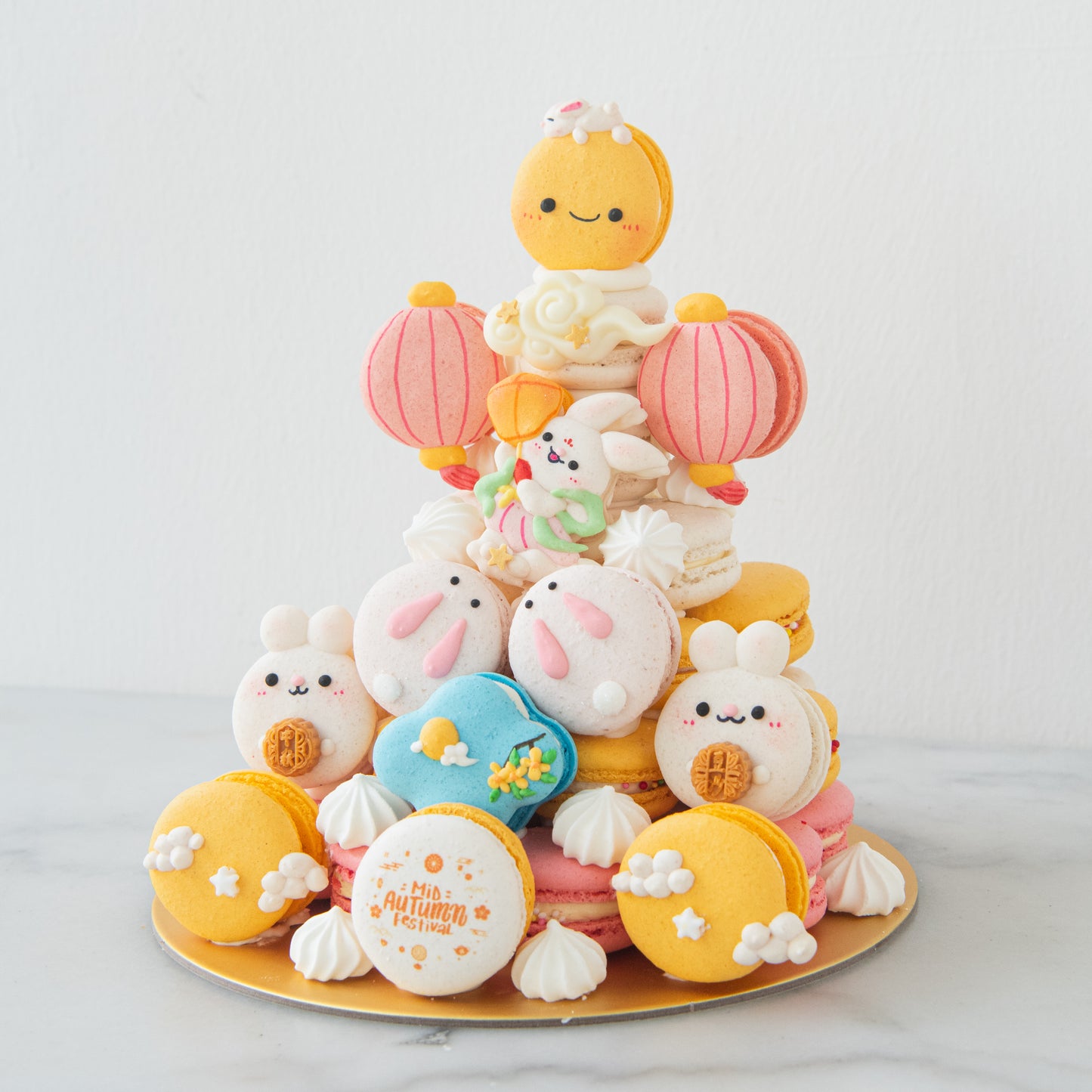 Happy Mid Autumn | Vibrant Lantern Macaron Tower | $158 Nett