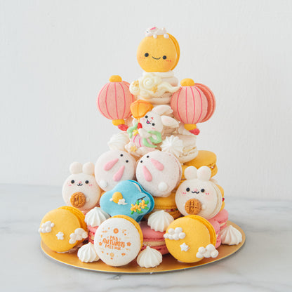 Happy Mid Autumn | Vibrant Lantern Macaron Tower | $158 Nett