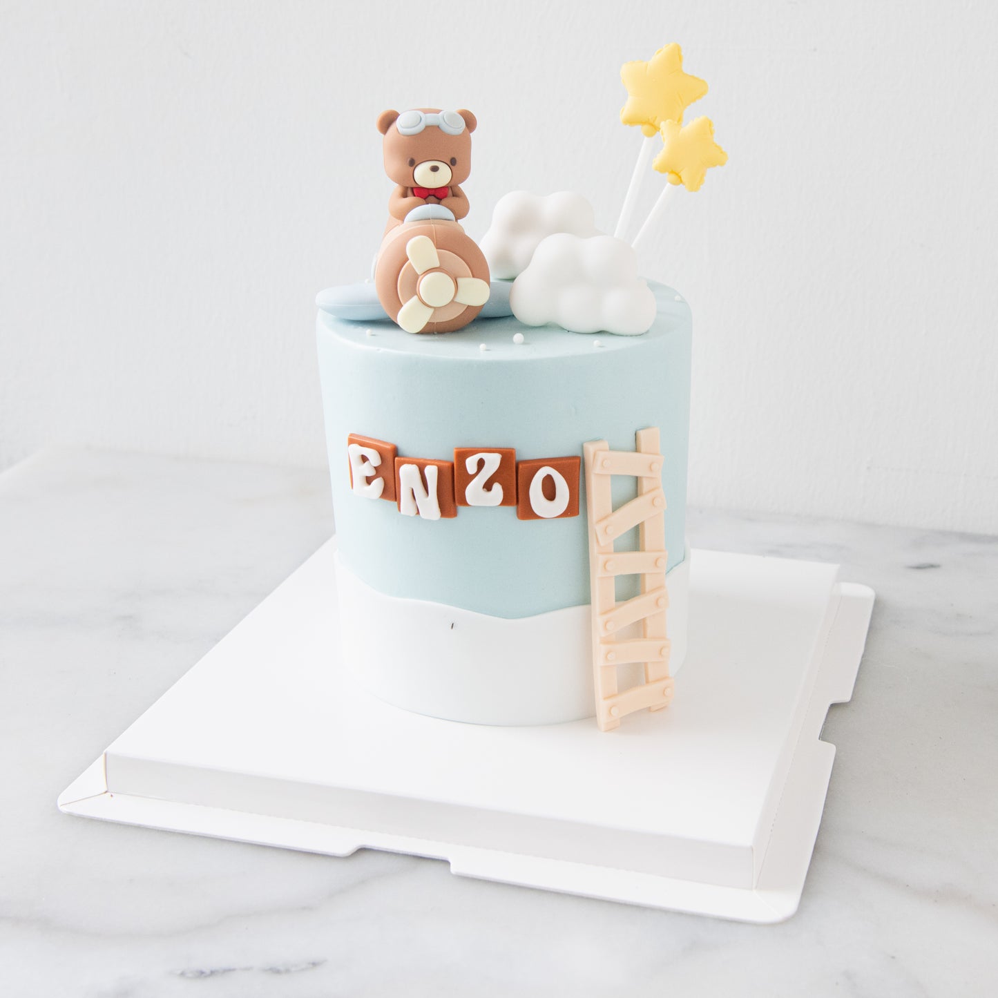 Customized Cake - Little Aviator Bear Ladder Cake