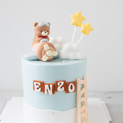Customized Cake - Little Aviator Bear Ladder Cake