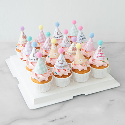 Party Hat Pink Mini Cupcakes 16 pcs Set | NOW FOR $58.80 ONLY (U.P $68.80)