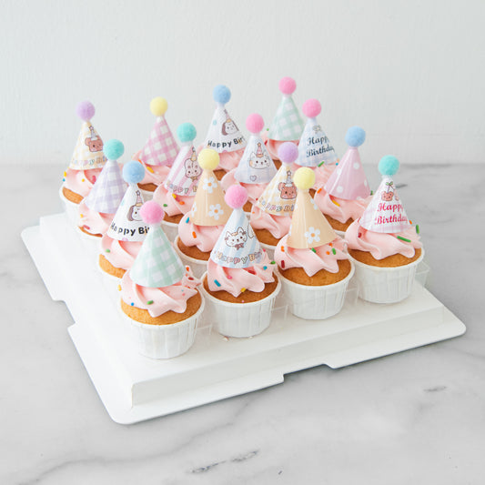Party Hat Pink Mini Cupcakes 16 pcs Set | NOW FOR $58.80 ONLY (U.P $68.80)