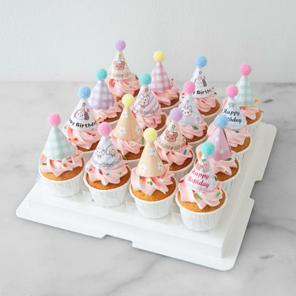 Party Hat Pink Mini Cupcakes 16 pcs Set | NOW FOR $58.80 ONLY (U.P $68.80)
