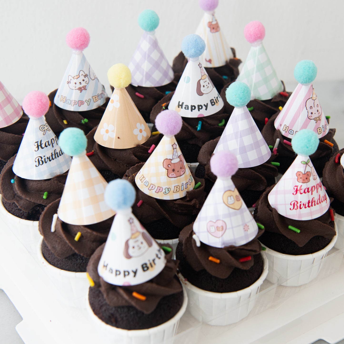 Party Hat Chocolate Mini Cupcakes 16 pcs Set | NOW FOR $58.80 ONLY (U.P $68.80)
