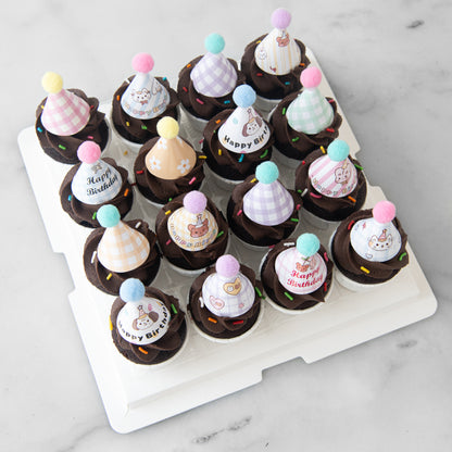 Party Hat Chocolate Mini Cupcakes 16 pcs Set | NOW FOR $58.80 ONLY (U.P $68.80)