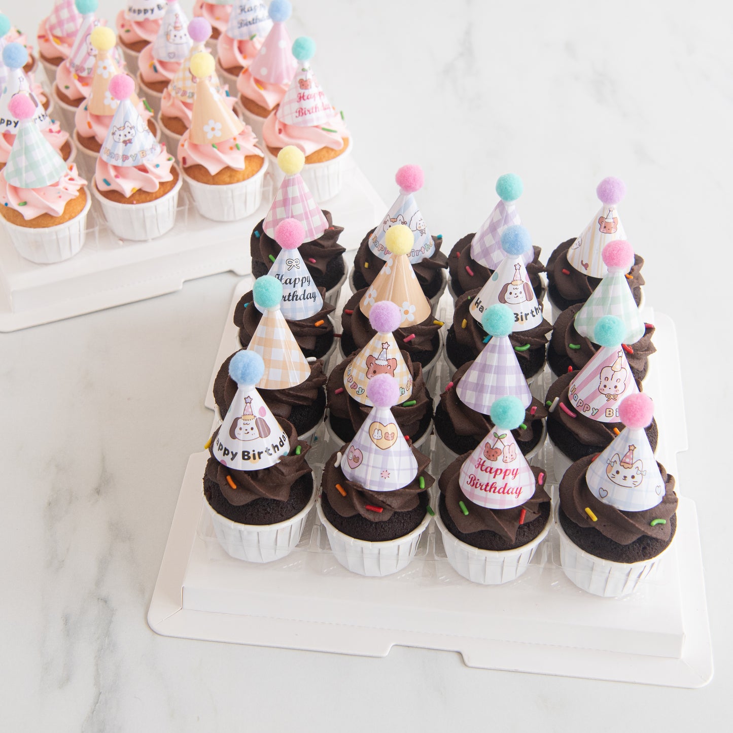 Party Hat Chocolate Mini Cupcakes 16 pcs Set | NOW FOR $58.80 ONLY (U.P $68.80)