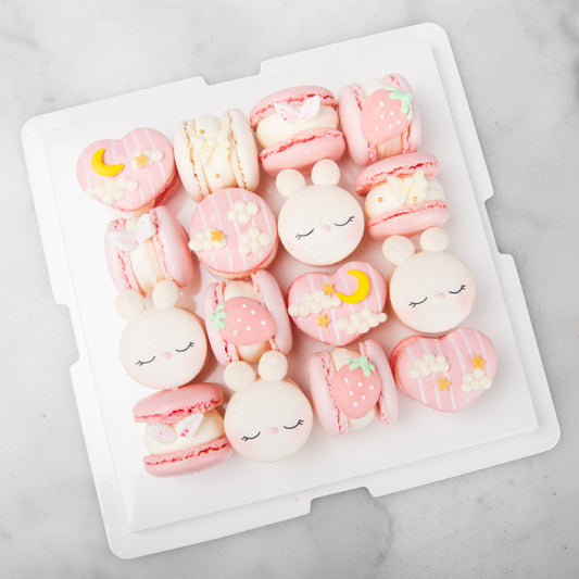 16 pcs Dreamy Skies Pink Bunny Fatcarons | $118 Nett