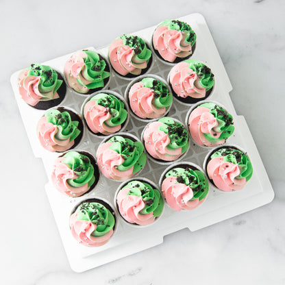*New*Pink & Green Swirl Mini Cupcakes 16 pcs Set | ($51.80 Nett)