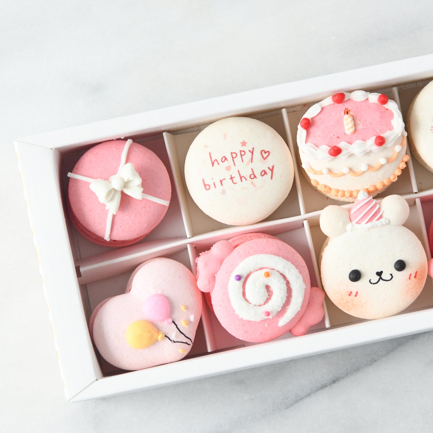 10pcs Birthday Girl Macarons in a Gift Box | Complimentary Ribbon and Personalised Message | $45.80 nett only