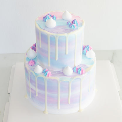 2-Tiers Unicorn Cake + FREE 5pcs Meringue (Customised Pre order 3 days in advance)