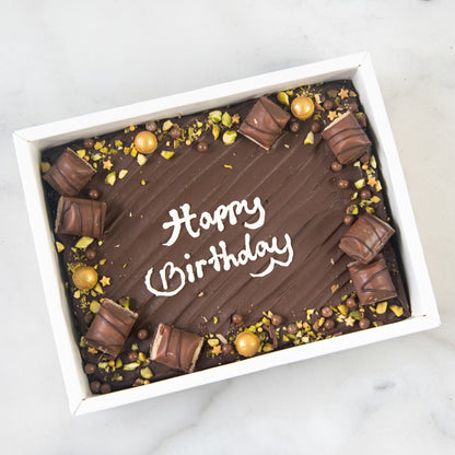 Happy Birthday Floral Brownie In Gift Box | $58.80 Nett