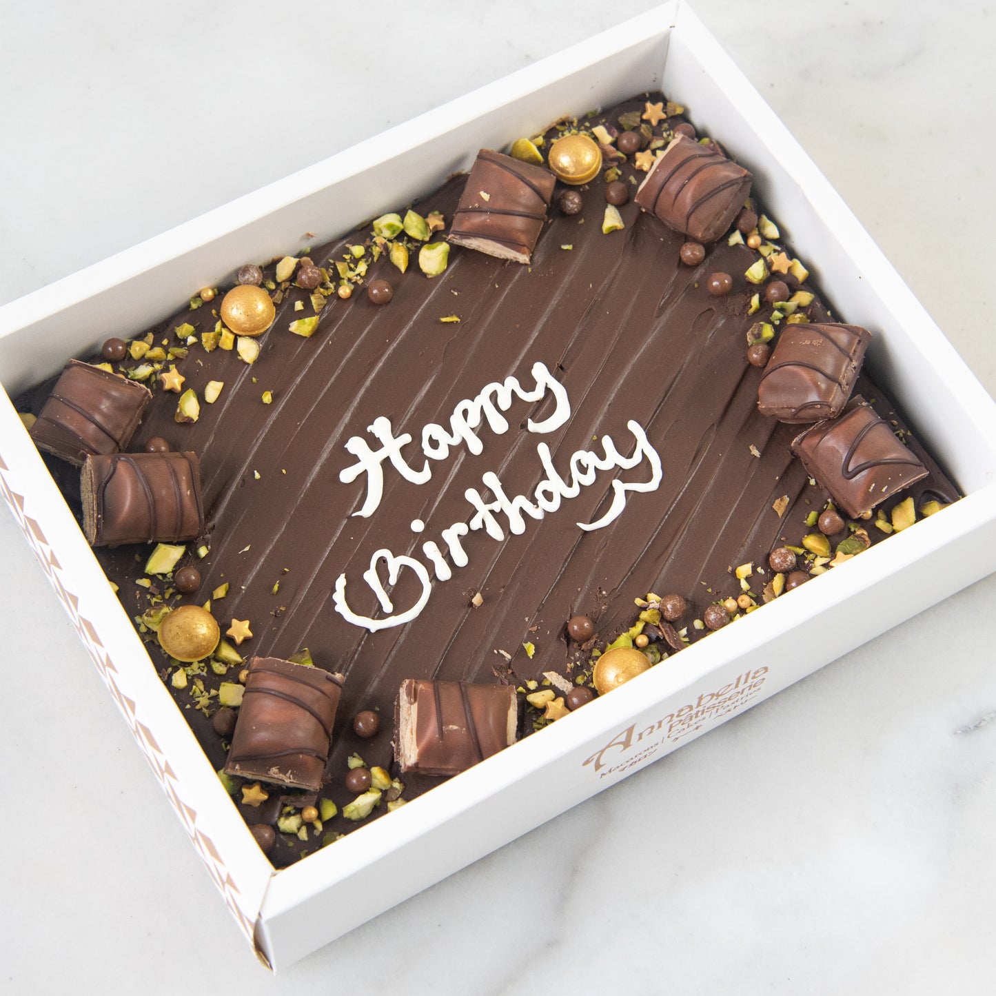 Happy Birthday Floral Brownie In Gift Box | $58.80 Nett