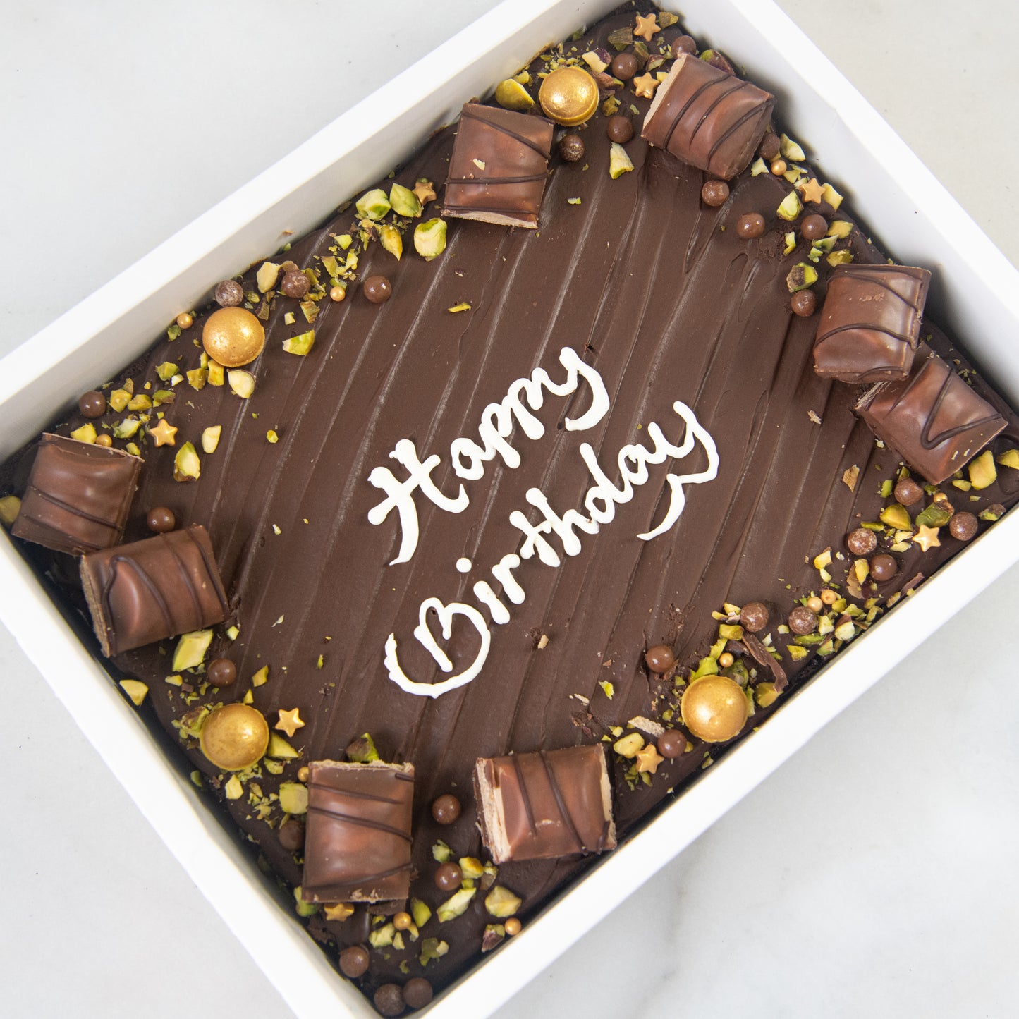Happy Birthday Floral Brownie In Gift Box | $58.80 Nett