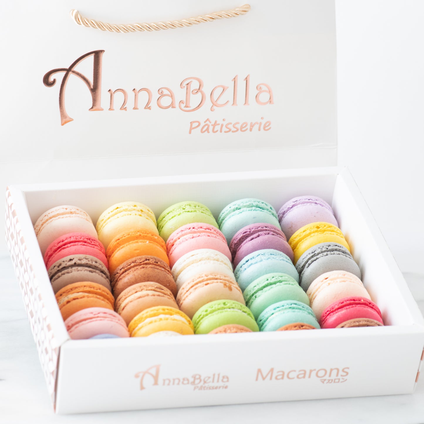 30 pcs Classic & Premium Macarons in Gift Box and Paper Bag  | U.P $138.00