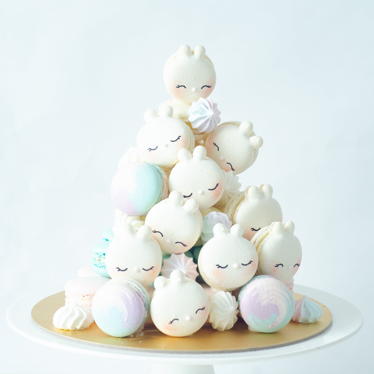 Bunny Macaron Tower |  43pcs Macarons Total in a Tower | $138 Only!