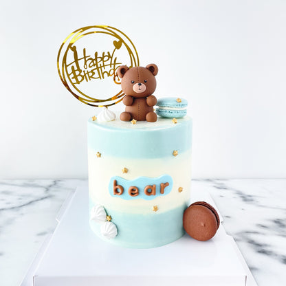 Customized Cake -Teddy Bear cake with macaron