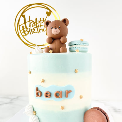 Customized Cake -Teddy Bear cake with macaron