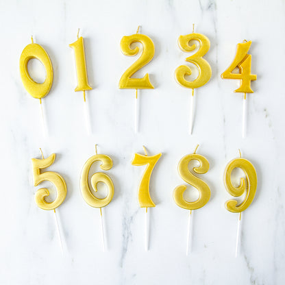 Gold Number Candle | $3.20/pc