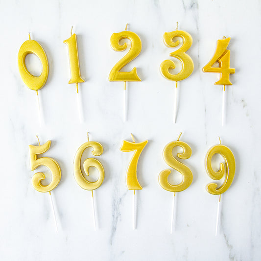 Gold Number Candle | $3.20/pc