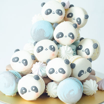 Panda Macaron Tower |  43pcs Macarons Total in a Tower | $138 Only!
