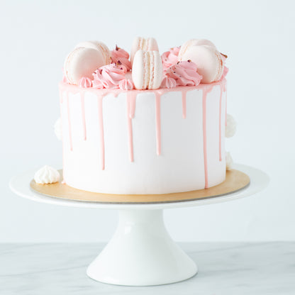 Lychee Rose Cake Upsize (Including  6 pcs macarons)| U.P $80.00