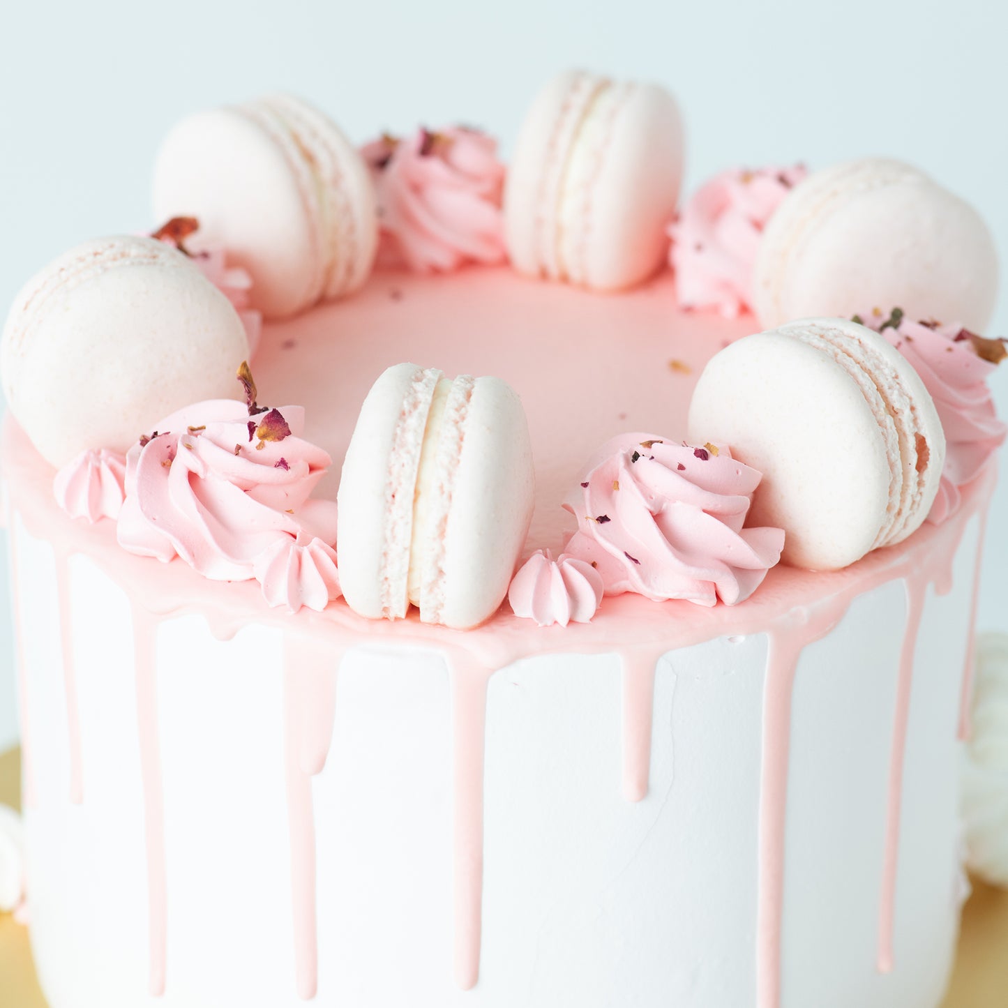 Lychee Rose Cake Upsize (Including  6 pcs macarons)| U.P $80.00
