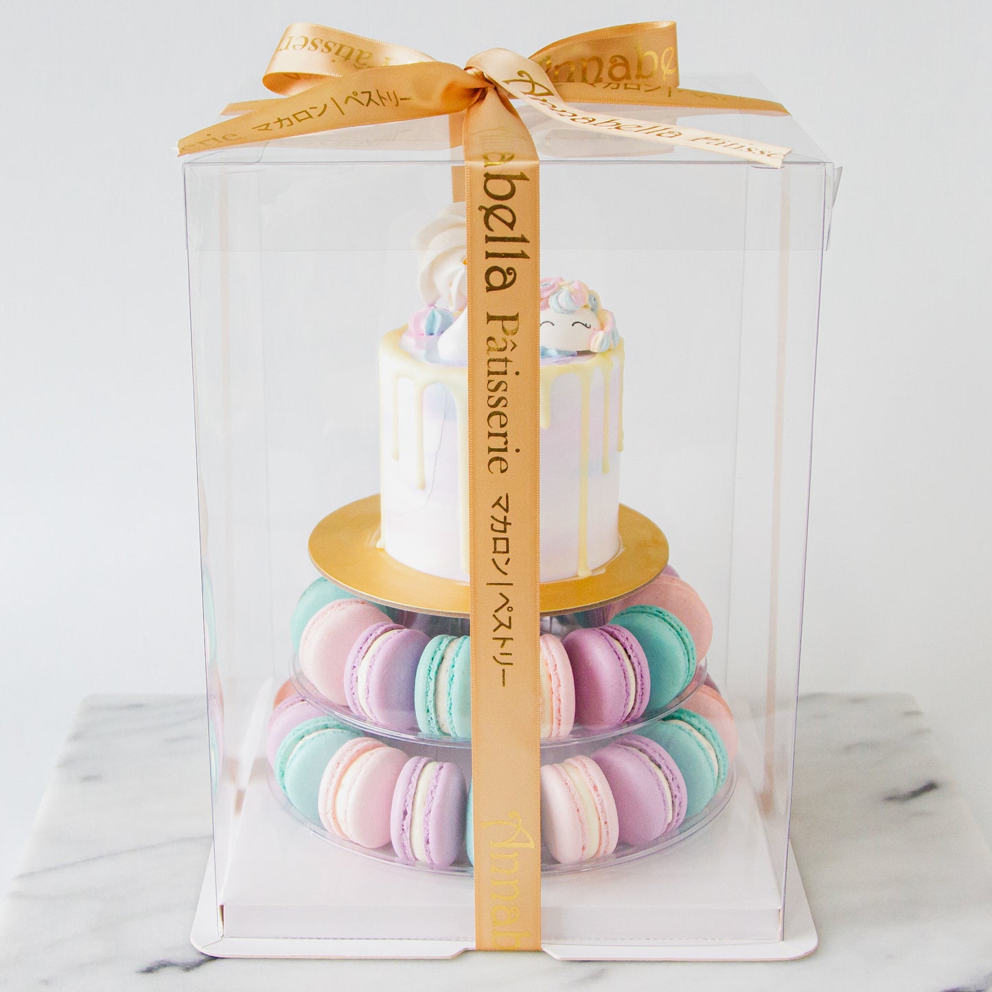 Macaron Cake Tower - Unicorn Cake with 40 pcs macarons - $128 Nett