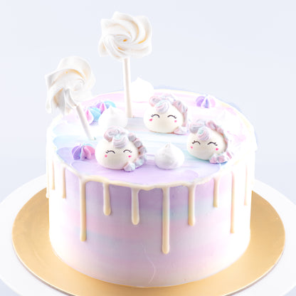 Unicorn Cake Upsize (800g 10-12 pax) | Vanilla Milk Cream Cheese + FREE 3pcs Meringue | U.P $80.00